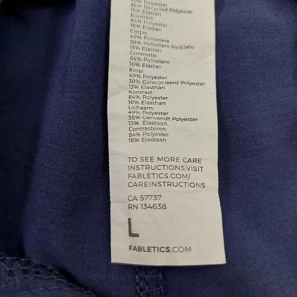 Fabletics The Only Pant Mens Large Navy Flat Front Tapered Snap Stretch Athletic - Picture 12 of 12